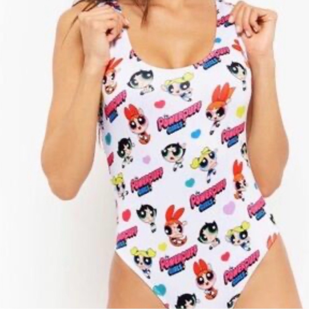 POWER PUFF GIRLS One piece swimsuit Nostalgic Cartoon Network. Size med.